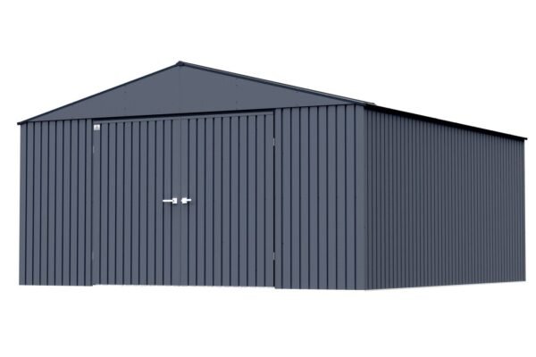 Arrow Shed Elite 14′ x 16′ Outdoor Lockable Gable Roof Steel Storage Shed Building, Anthracite - Image 10