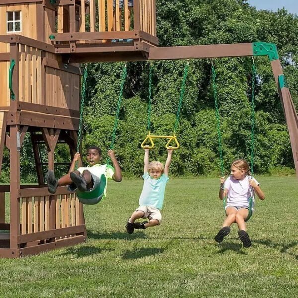 Backyard Discovery Skyfort II Cedar Swing Set/PlaySet - Image 2