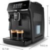 2200 Series Fully Automatic Espresso Machine, Classic Milk Frother, 2 Coffee Varieties, Intuitive Touch Display, 100% Ceramic Grinder, AquaClean Filter, Aroma Seal, Black (EP2220/14) - Image 2