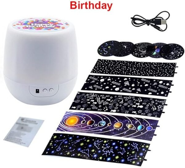 Magical Starry Sky LED Projector Night Light Starry Moon Projector Night Lamp Colorful Rotary Lamp for Baby Children Gift (Color : D) (E) - Image 4