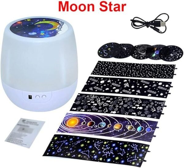 Magical Starry Sky LED Projector Night Light Starry Moon Projector Night Lamp Colorful Rotary Lamp for Baby Children Gift (Color : D) (E) - Image 3