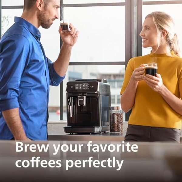 2200 Series Fully Automatic Espresso Machine, Classic Milk Frother, 2 Coffee Varieties, Intuitive Touch Display, 100% Ceramic Grinder, AquaClean Filter, Aroma Seal, Black (EP2220/14) - Image 3
