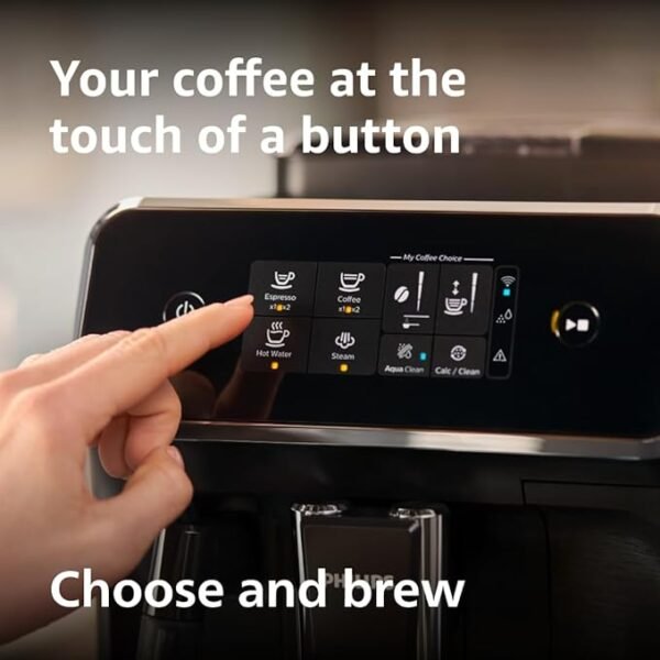2200 Series Fully Automatic Espresso Machine, Classic Milk Frother, 2 Coffee Varieties, Intuitive Touch Display, 100% Ceramic Grinder, AquaClean Filter, Aroma Seal, Black (EP2220/14) - Image 4