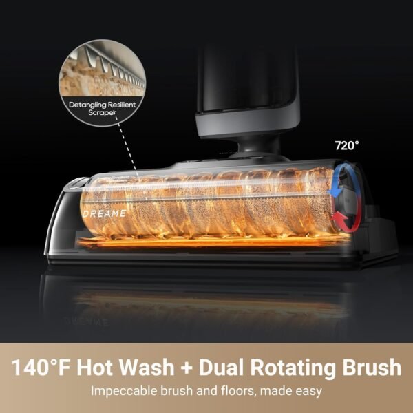H14 Pro Wet Dry Vacuum Cleaner, 180° Lie-Flat Vacuum Mop, 140°F Washing and Fast Hot Air Drying, Powerful 18kPa Suction Floor Cleaner Machine, Easy GlideWheel Movement, Smart App Control - Image 4