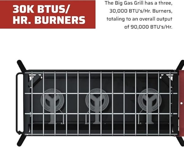 Big Gas Grill 16-3-Burner Propane Gas Stove - Includes Deluxe BBQ Grill Box - Perfect for Grilling & Outdoor Cooking - 30,000 BTU Burners - 608 Sq In Cooking Space - Image 6