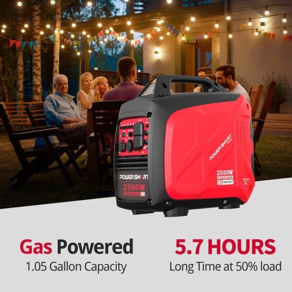 2500-Watt Gas Powered Portable Inverter Generator, Super Quiet for Camping, Tailgating, Home Emergency Use, EPA Compliant 2024 Version - Image 3