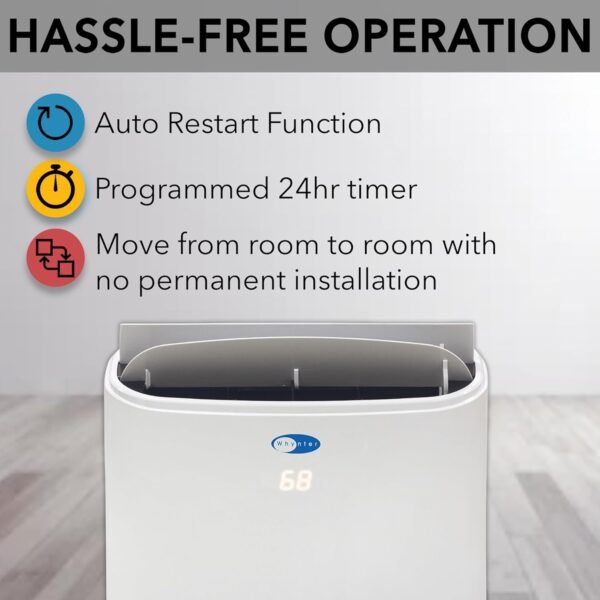 14,000 White ARC-147WF (10,000 BTU SACC) Dual Hose Cooling Portable Air Conditioner, Dehumidifier, and Fan with Remote Control, up to 500 sq ft - Image 3