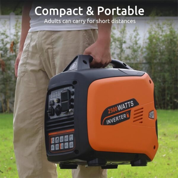 Portable Inverter Generator 2500W Gas Powered, Long Runtime Gas Generator for Camping, Tailgating, Home Emergency Use, EPA Compliant 2024 Version - Image 5