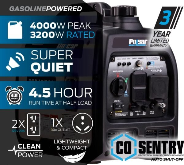 PGD40ISCO Ultra Light Quiet 4000W Portable Gas Inverter Generator - Image 2