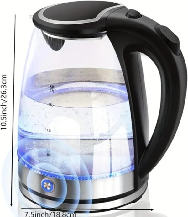 1.7L Electric Tea Kettle with LED Indicators, Auto Shut-Off, Detachable Lid, Boil-Dry Safeguard, Hot Water Electric Kettle, Water Boiler for Quick Boiling - Series 9480 - Image 6