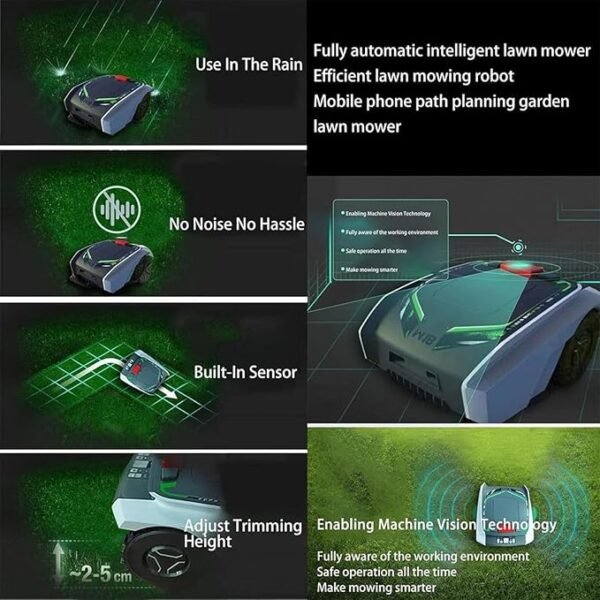 Automatic Lawnmower APP Control,Efficient Pruning Mobile Phone Planning Path Yard Lawn Mower with Self Installation and Ultra-Quiet Smart Mowing Technology for Small to Medium Yards - Image 3