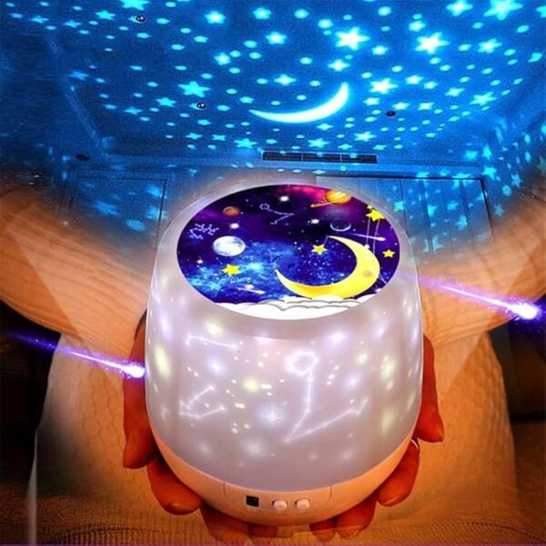 Magical Starry Sky LED Projector Night Light Starry Moon Projector Night Lamp Colorful Rotary Lamp for Baby Children Gift (Color : D) (E) - Image 5