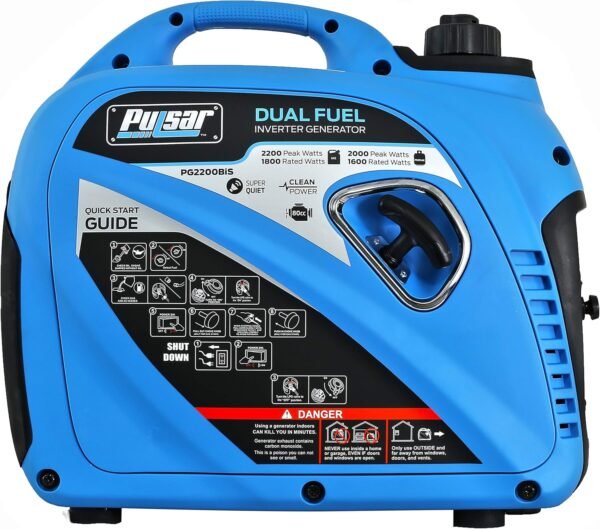 2,200W Portable Dual Fuel Quiet Inverter Generator with USB Outlet & Parallel Capability, CARB Compliant, PG2200BiS - Image 5