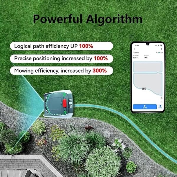 Automatic Lawnmower APP Control,Efficient Pruning Mobile Phone Planning Path Yard Lawn Mower with Self Installation and Ultra-Quiet Smart Mowing Technology for Small to Medium Yards - Image 2