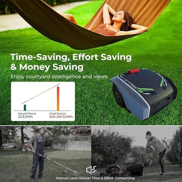 Automatic Lawnmower APP Control,Efficient Pruning Mobile Phone Planning Path Yard Lawn Mower with Self Installation and Ultra-Quiet Smart Mowing Technology for Small to Medium Yards - Image 4