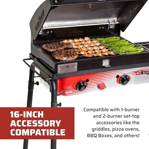 Big Gas Grill 16-3-Burner Propane Gas Stove - Includes Deluxe BBQ Grill Box - Perfect for Grilling & Outdoor Cooking - 30,000 BTU Burners - 608 Sq In Cooking Space - Image 5