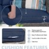4 Piece Outdoor Patio Conversation Set, All-Weather PE Rattan Wicker Sectional Patio Sofa Set with Tempered Glass Coffee Table for Family Gatherings, Navy Blue - Image 3