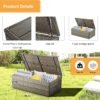 6 Piece Outdoor Patio Funiture Set,Outdoor Sectional Recliner Sofa Modern High Back Wicker Seating with 2 Ottomans,All Weather Cushions and Storage Table (Grey) - Image 3