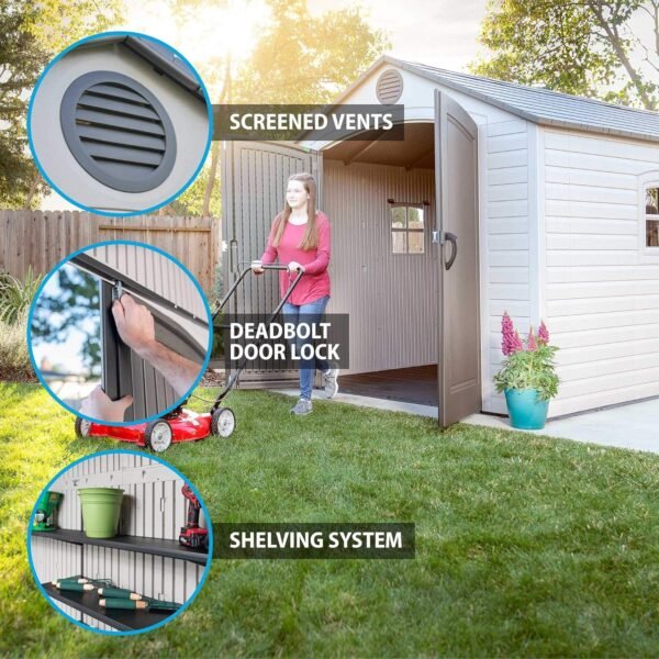 60075 8 x 15 Ft. Outdoor Storage Shed, Desert Sand - Image 3